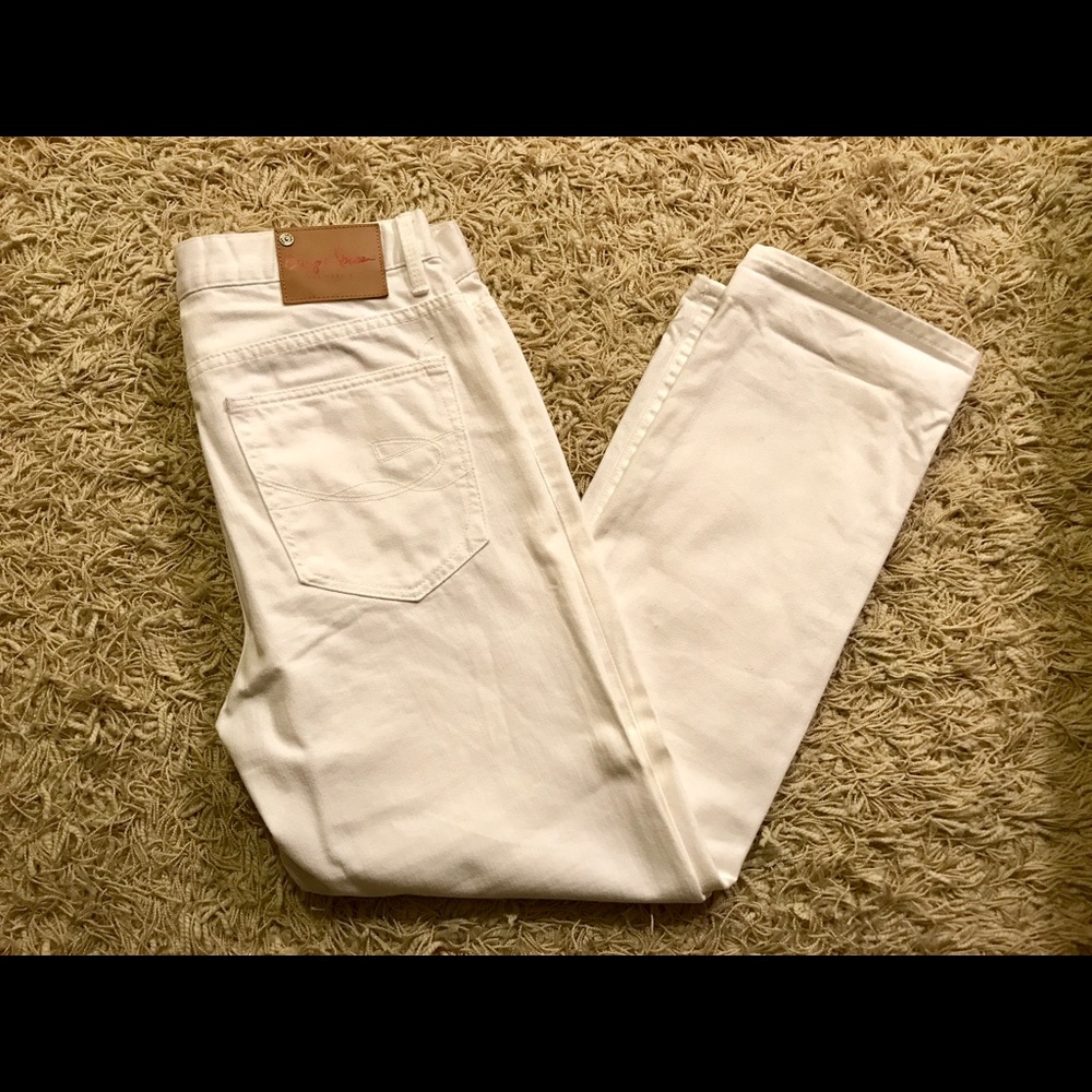 Men's Chip and Pepper White Straight Leg Jeans